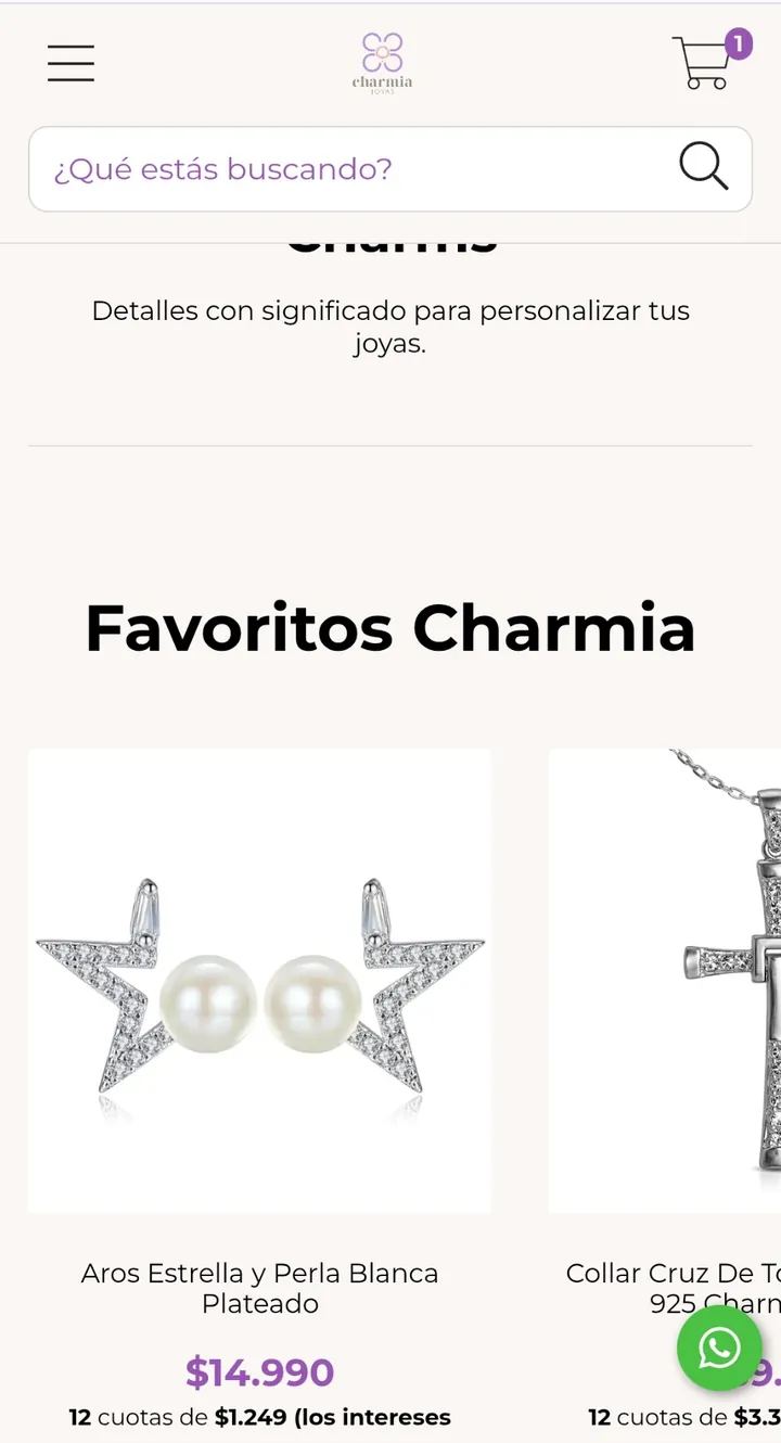 Vista móvil Charmia