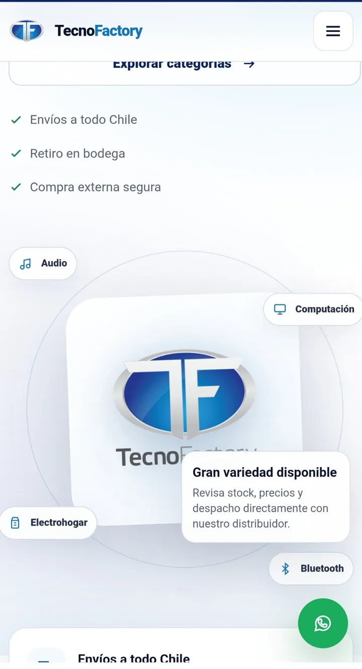 Captura móvil del proyecto TecnoFactory